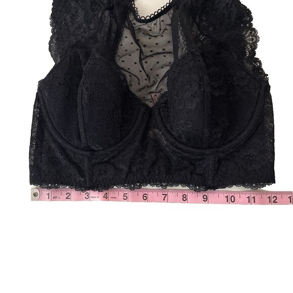 Dobreva Sexy Lace Mesh Corset Bra Black Size 34D - Picture 14 of 16